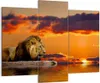 Bild auf Leinwand - Leinwandbild - Löwe Sonne Landschaft - Produktbild-Vorschau 1