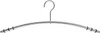 A silver metal hanger with black grips on a white background. Produktbild-Vorschau