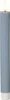 A close-up of a blue LED candle with a flame. Produktbild-Vorschau
