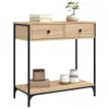 vidaXL Stolik konsola dąb sonoma 75x34,5x75 cm materiał Podgląd zdjęcia produktu 3