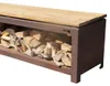 Gartenbank 180 cm mit Holzlager corten Produktbild-Vorschau 4