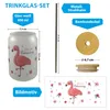 Flamingo Trinkglas mit Bambusdeckel mit Spruch You are Produktbild-Vorschau 2