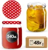 A collection of glass jars and a cardboard box, likely for canning or preserving food. Anteprima dell’immagine prodotto