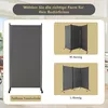 A collage showing a large, single-panel room divider and two smaller images of folded room dividers in different configurations. Náhľad obrázku produktu