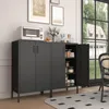Czarna szafka stalowa z 2 drzwiami. Metalowa szafka z 2 Podgląd zdjęcia produktu 3