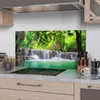 DEQORI Küchenrückwand Glas 100x50 cm 'Wasserfall im Produktbild-Vorschau 2