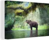 MuchoWow® - Leinwandbilder - Dschungel - Elefant - Wasser, Produktbild-Vorschau 1