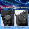 A collage showing a before and after comparison of a PS5 controller thumbstick, with text overlays indicating "Before Use" and "After Use". The background features a dynamic, abstract racing track graphic. Produktbild-Vorschau