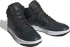 A pair of black Adidas high-top sneakers with white soles, shown from a diagonal angle on a white background. Anteprima dell’immagine prodotto