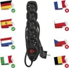 Steckdosenleiste 1,5 m / 5 Steckdosen / Schalter / schwarz / PVC / 1,5 mm2 Produktbild-Vorschau