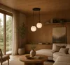 Moderne hanglamp met 2 lampen, zwart, met witte glazen Productafbeelding-voorbeeld 4