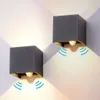 2x wandlamp met bewegingssensor, warm wit licht, zwart Productafbeelding-voorbeeld 2