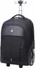 A black trolley backpack with a telescopic handle and wheels, shown against a white background. Podgląd zdjęcia produktu