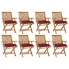 Chaises de jardin pliantes avec coussins 8 pcs. Bois massif Voir les images du produit 7