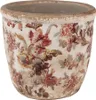 Clayre & Eef Blumentopf Ø 11x11 cm Beige Rosa Keramik Produktbild-Vorschau 1