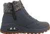 A side view of a single gray boot with a knitted collar. Anteprima dell’immagine prodotto
