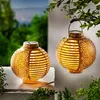 Solar Lanterns "Flame" Bamboo, Set of 2 Voir les images du produit 2