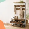 Relaxdays Garderobekast, schoenenrek, 2 lades, stang, 10 Productafbeelding-voorbeeld 6