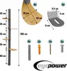 205 cm hoge wandkrabpaal met 4 plateaus voor katten - Sisal Productafbeelding-voorbeeld 8