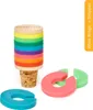 Segnabicchieri arcobaleno in sughero per vino in un set di Anteprima dell’immagine prodotto 8