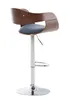 TPFLiving Barhocker Kingsley Holz/Stoff Walnuss/Blau Produktbild-Vorschau 4