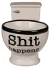 Tasse toilettes / chiottes 'Shit Happens' avec caca Voir les images du produit 6