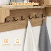COSTWAY wieszak ścienny z półką, 80 cm drewniany wieszak na Podgląd zdjęcia produktu 4