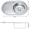 Lavello in acciaio inox da 77 cm Lavello da incasso con Anteprima dell’immagine prodotto 5