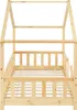 A wooden house-shaped bed frame with a slatted base. Náhled obrázku produktu