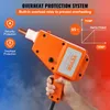A hand holding an orange welding tool with informational graphics overlaid. Podgląd zdjęcia produktu