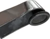 A close-up view of the edge of a metal table leg with a black rubber foot. Produktbild-Vorschau