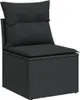 Möbel 10-tlg. Garten-Sofagarnitur mit Kissen Schwarz Poly Produktbild-Vorschau 5