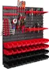 A wall-mounted tool organizer with various tools and storage bins. Náhled obrázku produktu