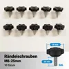 Bituxx 10x Rändelschraube Feststellschraube M6 x 25 mm Produktbild-Vorschau 2