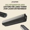 A close-up marketing image of an e-bike battery pack. Produktbild-Vorschau