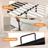 Collage of three close-up images showing features of a bed frame. Produktbild-Vorschau