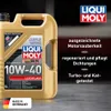 A product shot of a Liqui Moly oil container with marketing text on the right side. Produktbild-Vorschau