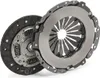 A clutch disc and pressure plate set, used in vehicle transmissions, are displayed against a white background. Voir les images du produit