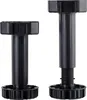 Two black adjustable furniture legs are shown side-by-side against a white background. The leg on the right is extended, showing its adjustable screw mechanism. Produktbild-Vorschau