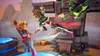 Characters from a video game are in action on a colorful, stylized platform. Produktbild-Vorschau