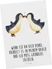 Mr. & Mrs. Panda Postkarte Pinguine Kuss - Weiß - Geschenk, Produktbild-Vorschau 1