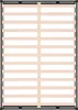 A top-down view of a bed frame with wooden slats. Produktbild-Vorschau