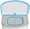 A white diaper pail with its lid open, showing the interior. Produktbild-Vorschau