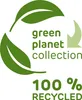 A marketing graphic with green leaves and text indicating "green planet collection" and "100% recycled". Anteprima dell’immagine prodotto