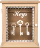 Schlüsselkasten Naturfarben Holz 6 Haken Keys Schriftzug Produktbild-Vorschau 2