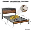 Bettgestell 140x200 cm mit Lochwand-Kopfteil, Metallbett Produktbild-Vorschau 3