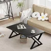 Huhote Couchtisch rechteckig Schwarz Metallrahmen 100 x 40 Produktbild-Vorschau 2