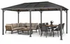 4iQ Hardtop Gartenpavillon 3x6 m mit Polycarbonatdach – Produktbild-Vorschau 6