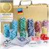 Set da poker professionale con 300 fiches (oro, anima in Anteprima dell’immagine prodotto 1