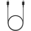 A black USB-C cable is coiled in the center of a white background. Produktbild-Vorschau
